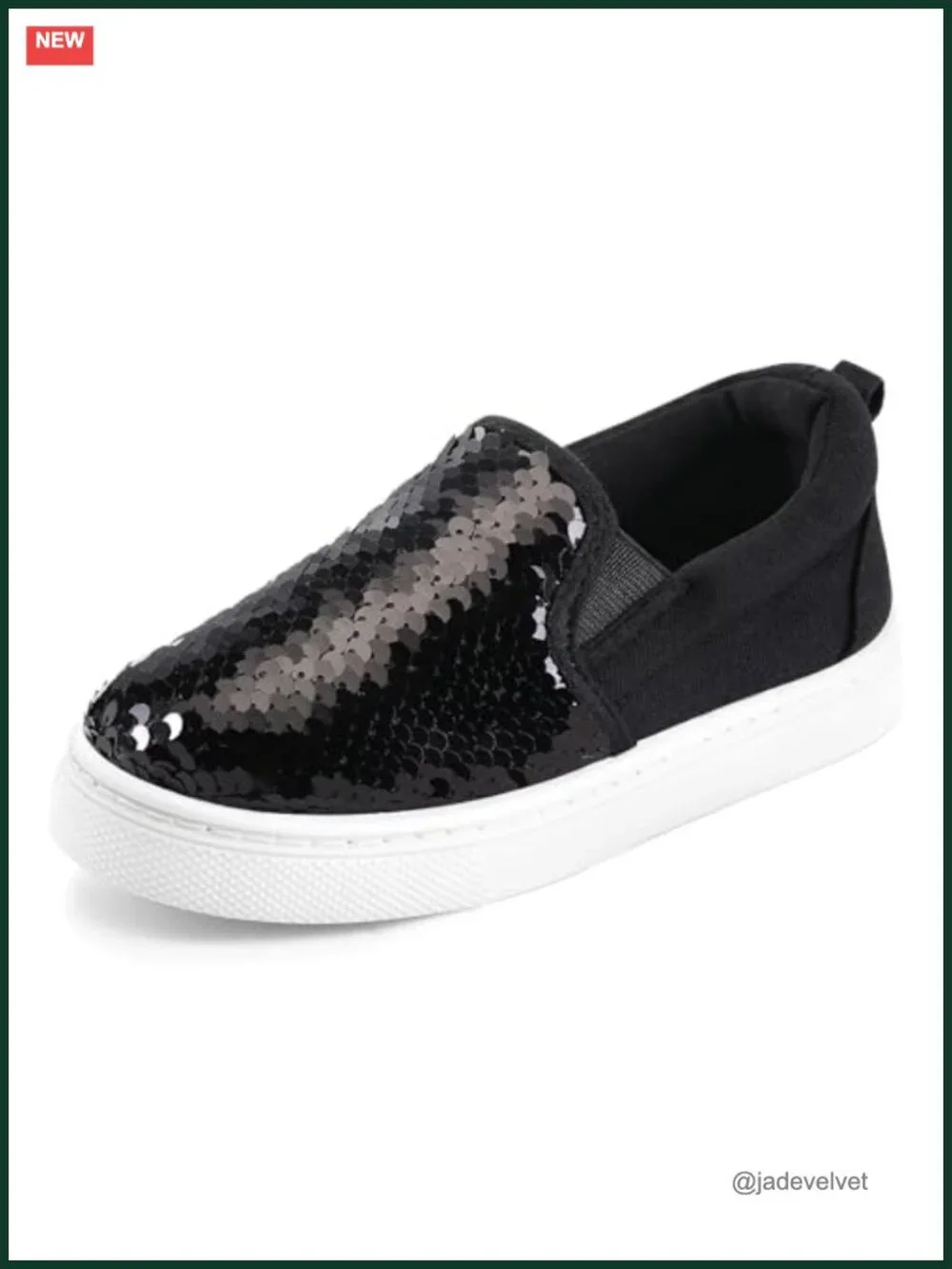 Toddler Slip on Sneakers Sequins Canvas Lightweight Walking Shoes
